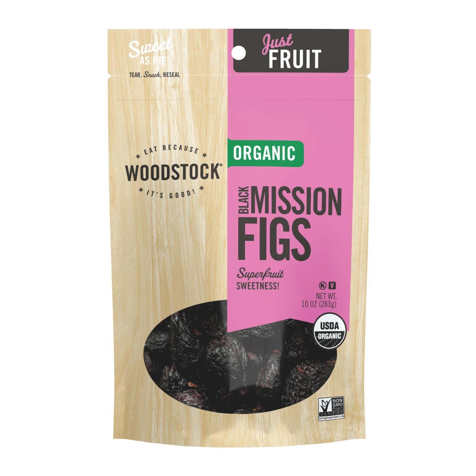 Woodstock Organic Unsweetened Black Mission Figs, 10 oz. Pack, Case of 8