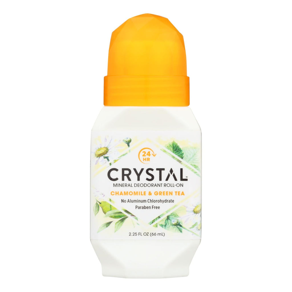 Crystal Essence Mineral Deodorant Roll-on, Refreshing Chamomile and Green Tea, 2.25 Fl Oz