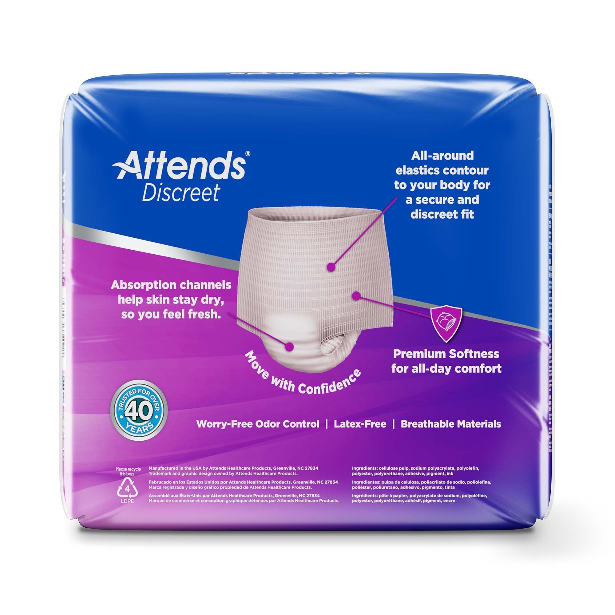 Attends® Discreet Women's Underwear, Level 5, X-Large ADUF40