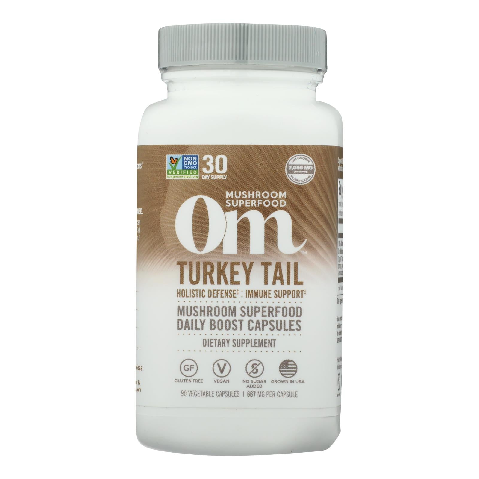 Om Mushroom Superfood Turkey Tail Mushroom Capsules, 90 Count