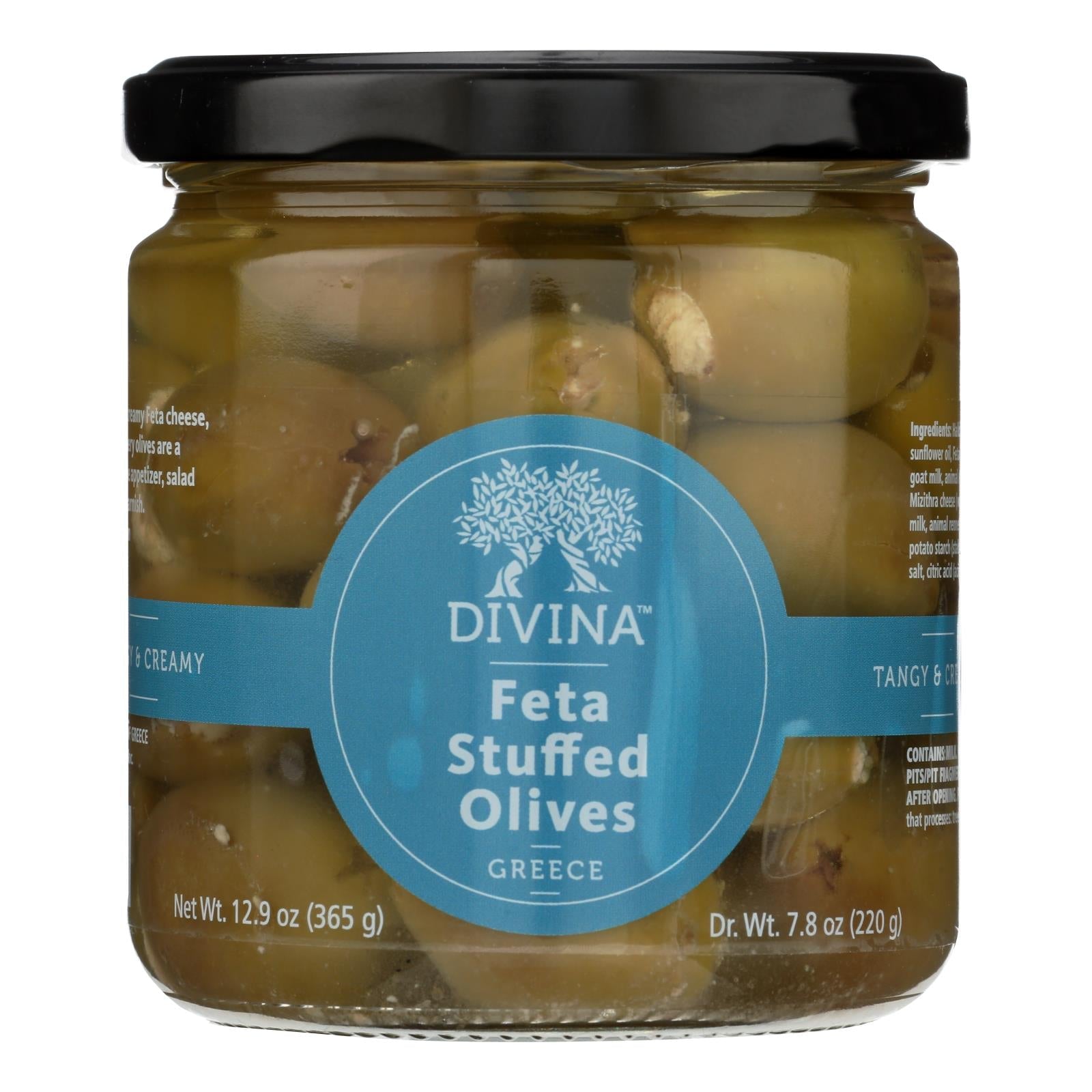 Divina Stuffed Feta Cheese Olives (Pack of 6)