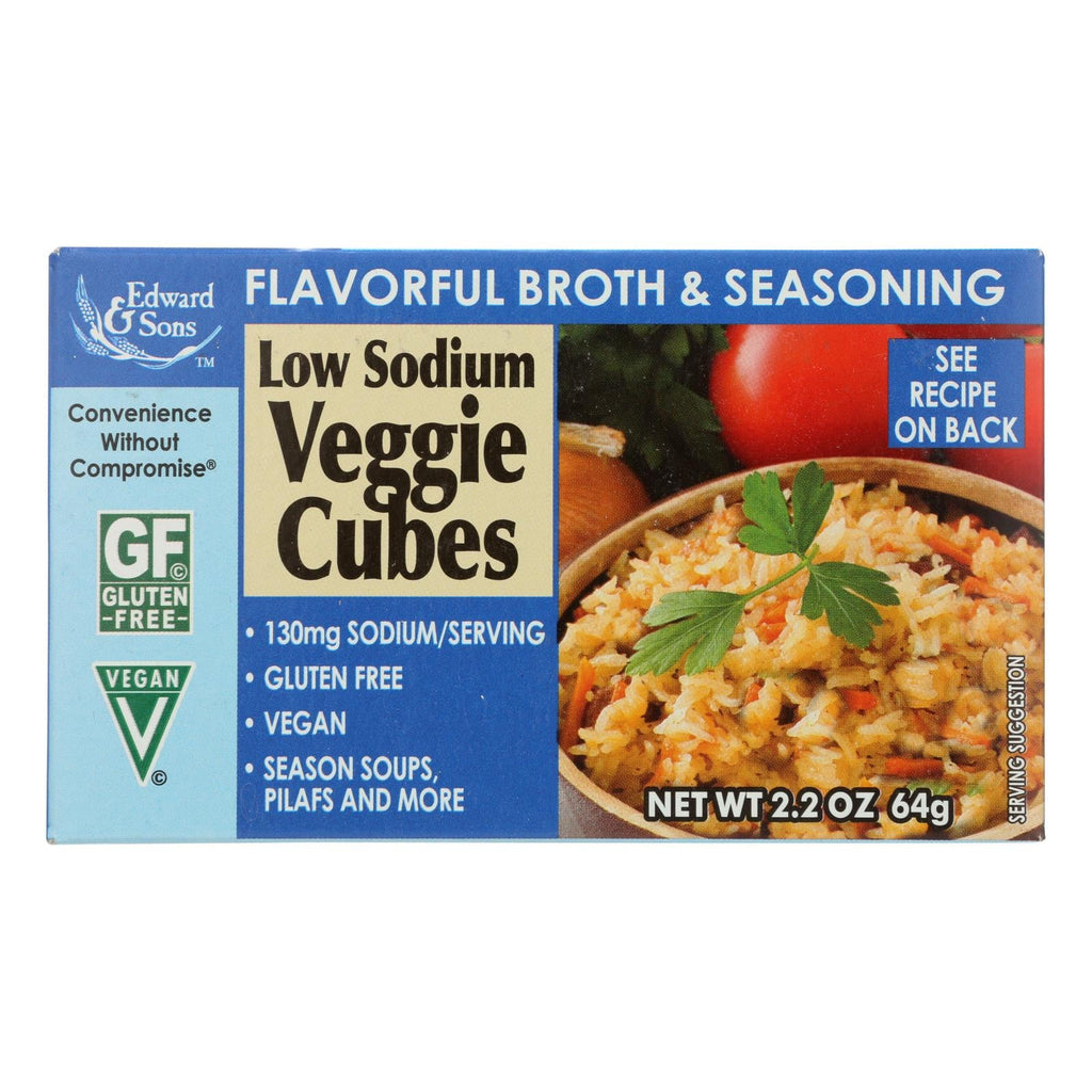 Edwards And Sons Natural Bouillon Cubes, Veggie, Low Sodium, 2.2 oz, Case of 12