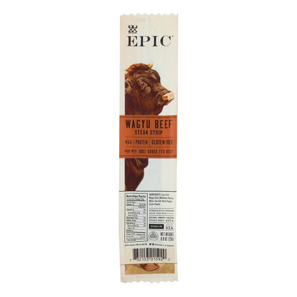Epic Wagyu Steak Strips, 0.8 oz, Pack of 20