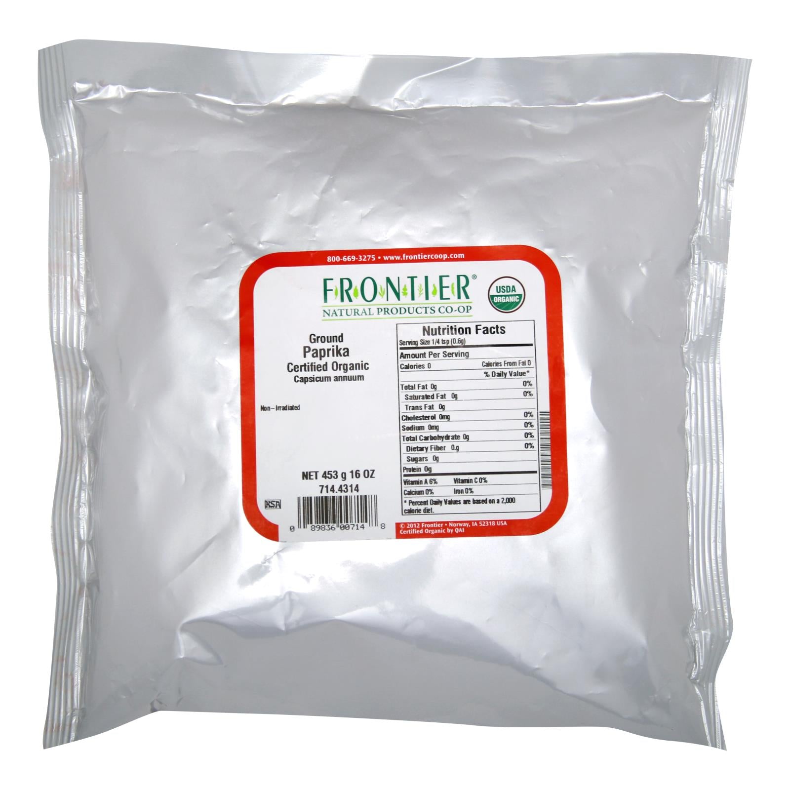 Frontier Herb - Organic  Paprika Powder, 1 lb