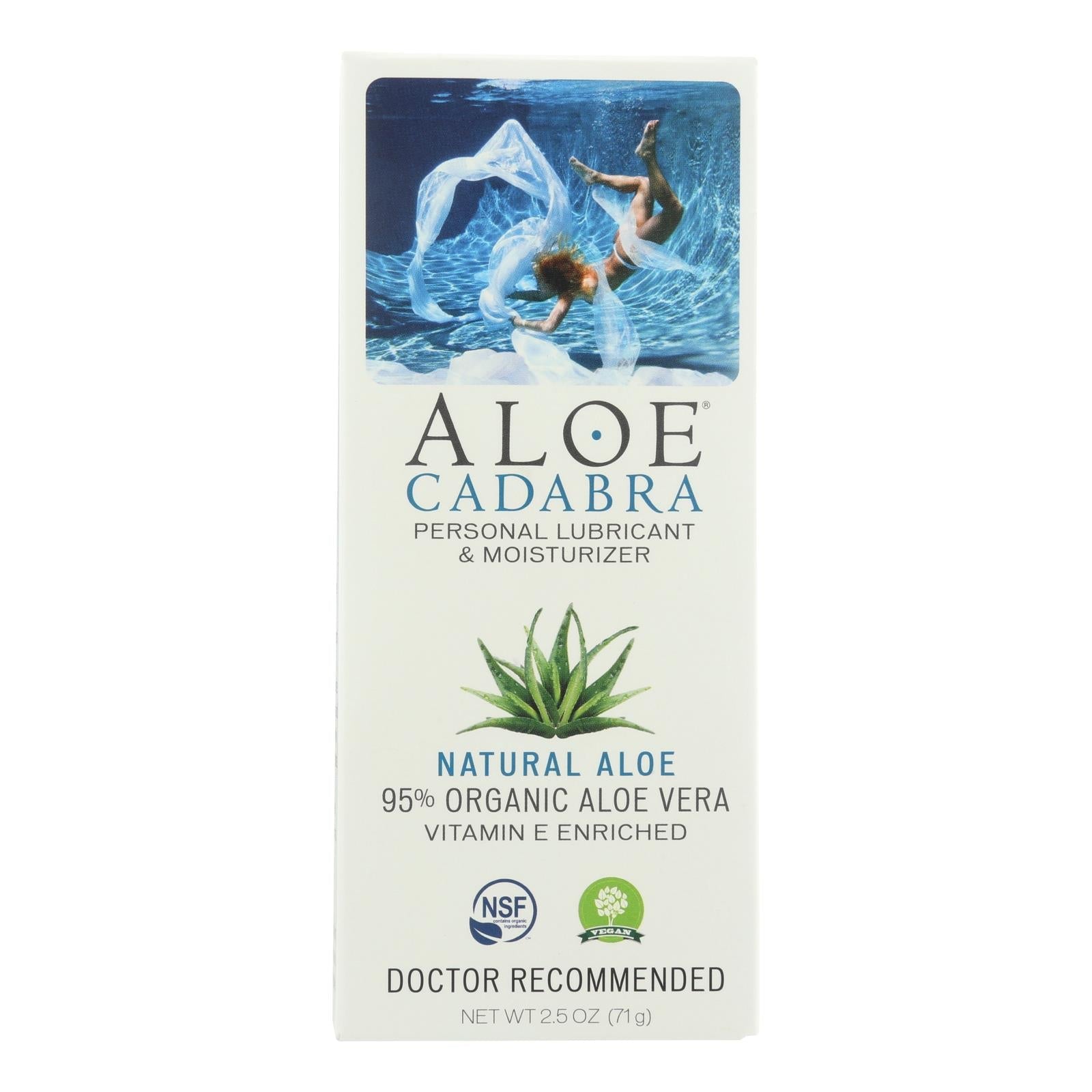 Aloe Cadabra Organic Natural Personal Lubricant (Pack of 2.5 Oz Unscented, Natural Aloe)