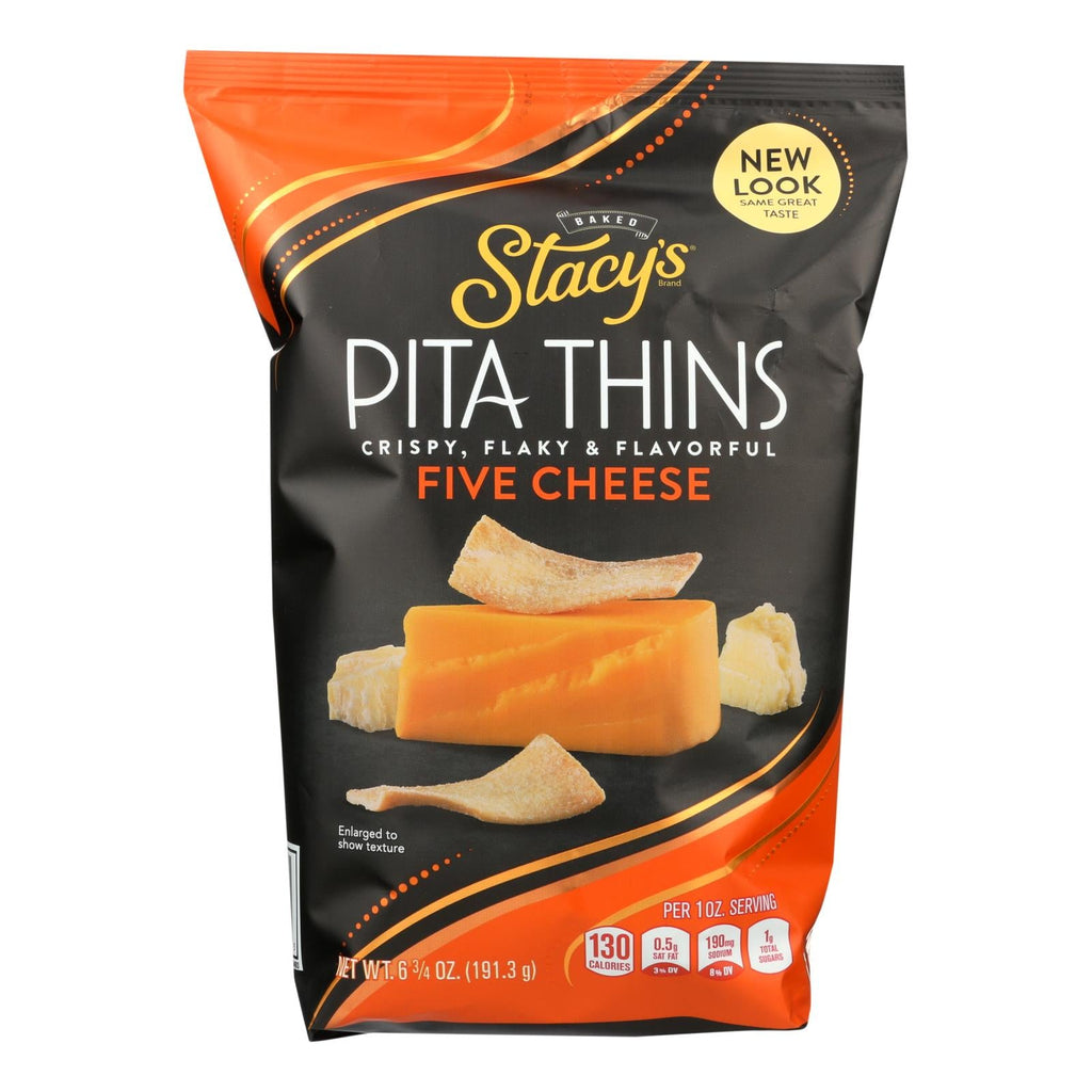 Stacy's Pita Chips, 5 Cheese Pita Crisps, Case of 8, 6.75 Oz Bags