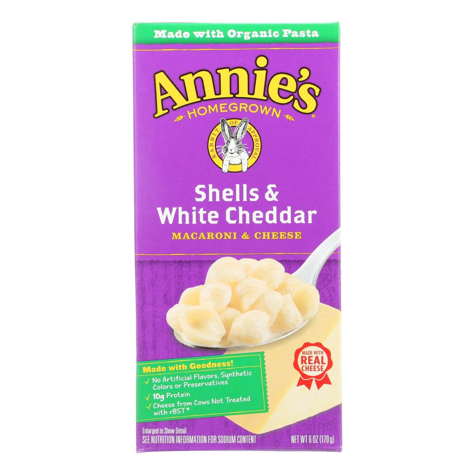 Annie's Homegrown Macaroni and Cheese Shells: 12-Pack, 6 Oz. per Box