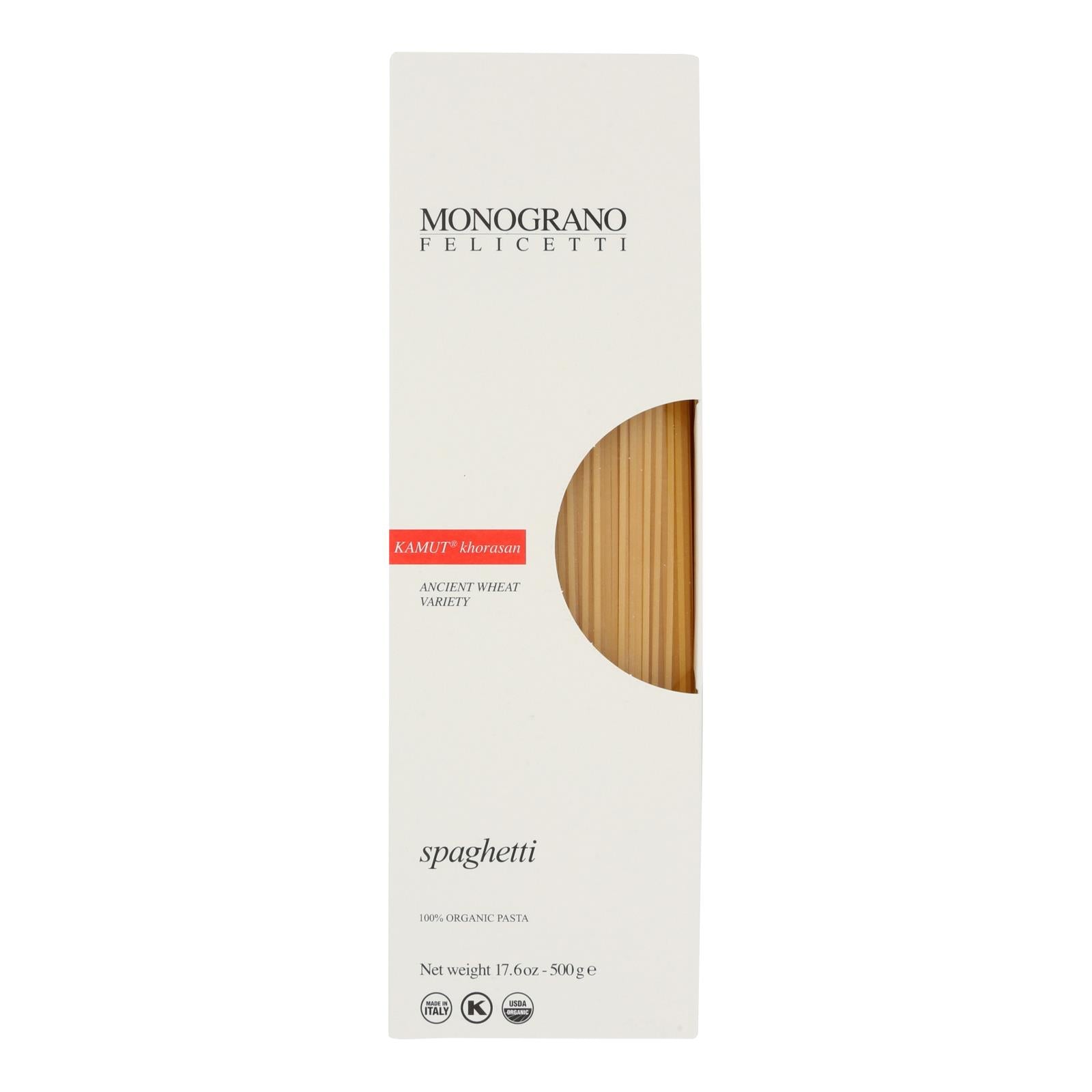 Monograno Organic Kamut Spaghetti, 17.64 Oz. (Pack of 12)