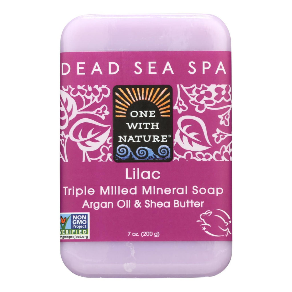 One With Nature Triple-Milled Soap Bar - Lilac, 7 oz