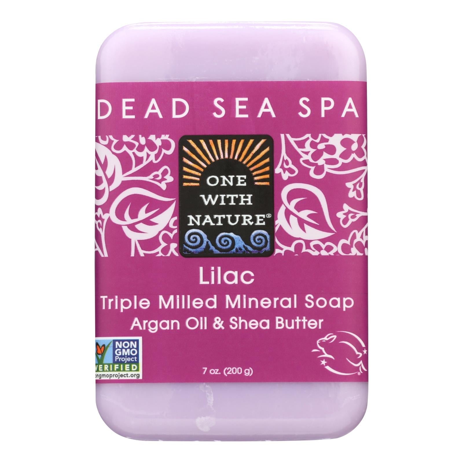 One With Nature Triple-Milled Soap Bar - Lilac, 7 oz