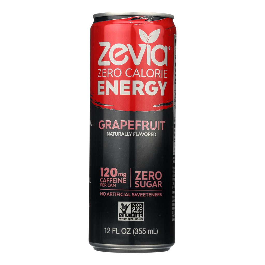 Zevia Grapefruit Energy Drink, Zero Calorie, 12 Fl Oz (Case of 12)