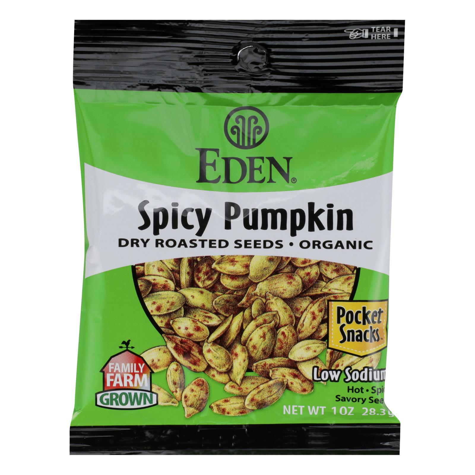 Eden Foods Organic Spicy Dry Roasted Pumpkin Seeds, 1 Oz (Case of 12)