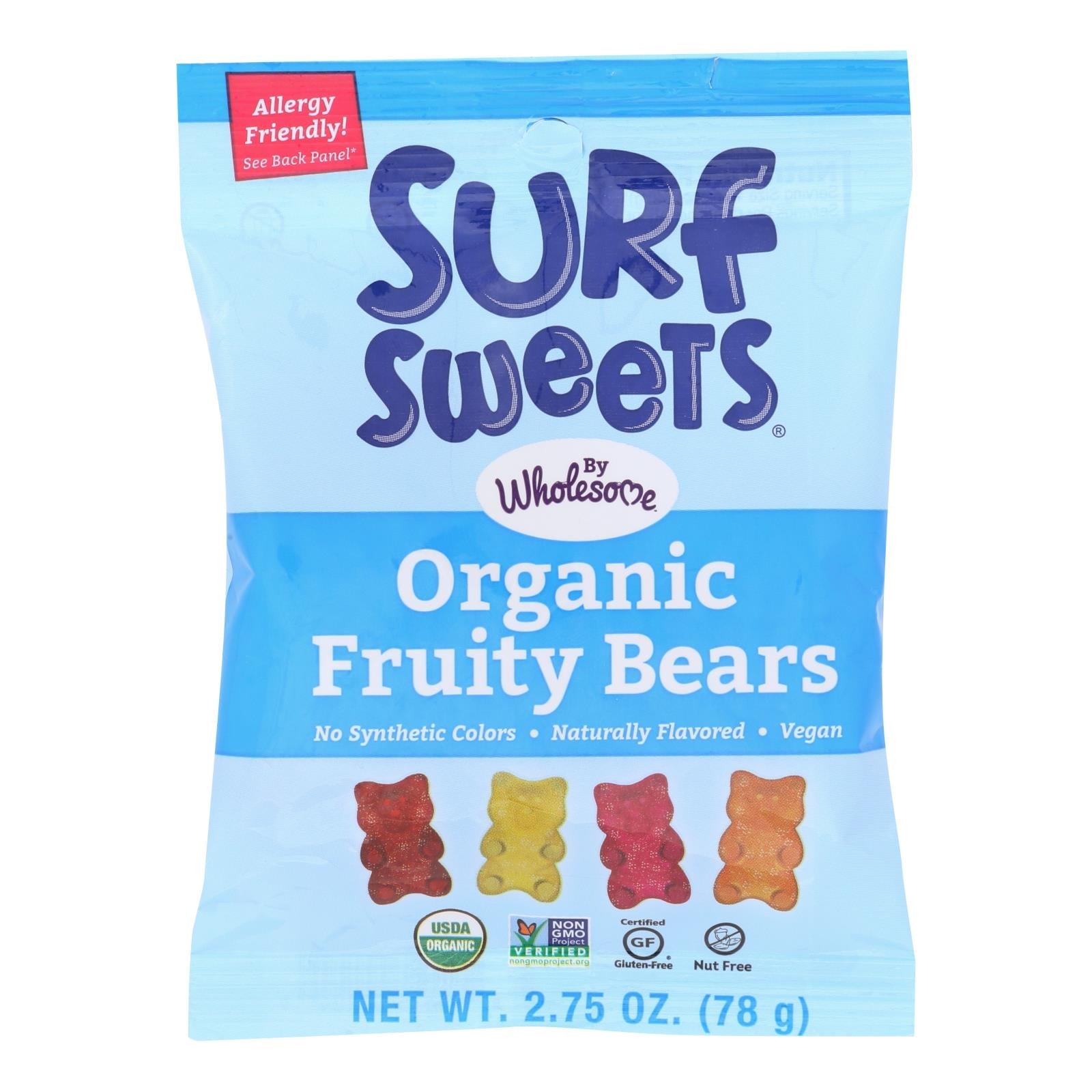 Surf Sweets Organic Fruity Bears, 2.75 oz, Pack of 12