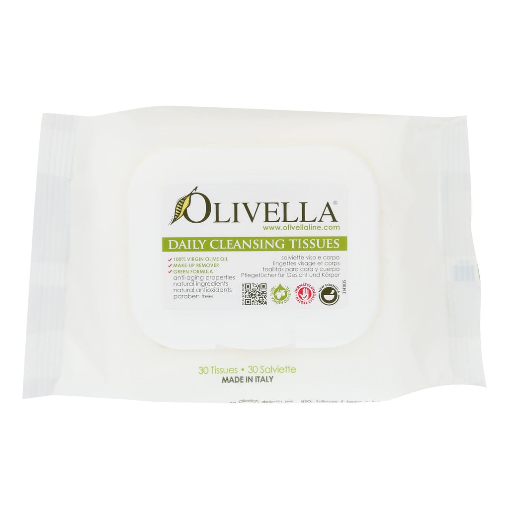 Olivella Daily Facial Cleansing Tissues, 30-Count
