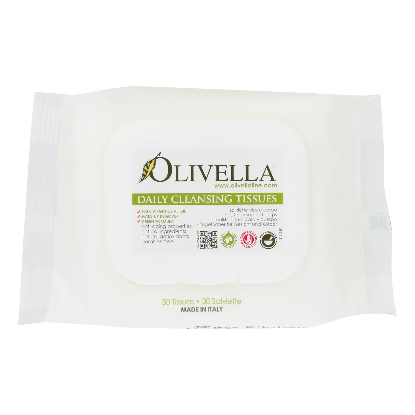 Olivella Daily Facial Cleansing Tissues, 30-Count