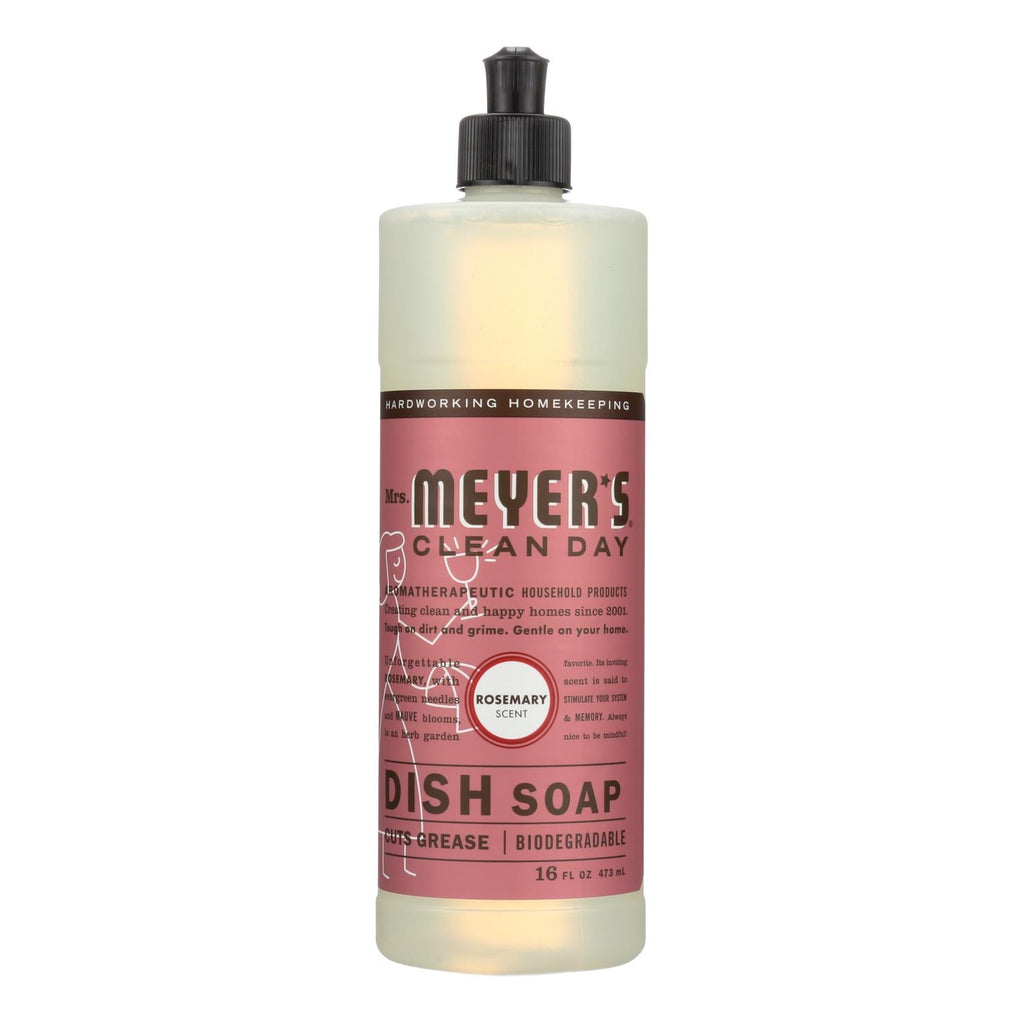 Mrs. Meyer's Clean Day Rosemary Liquid Dish Soap, 16 Oz, Pack of 6