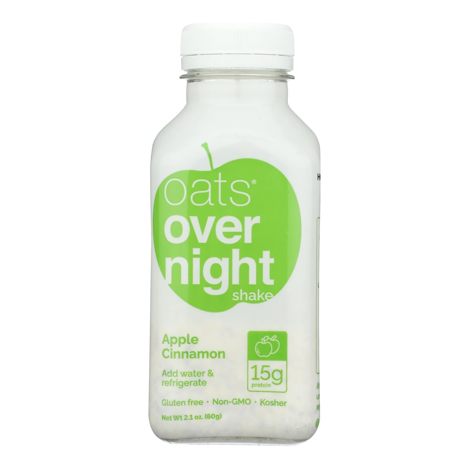 Oats Overnight Apple Cinnamon Protein Overnight Oatmeal Shake, Case of 10, 2.1 oz