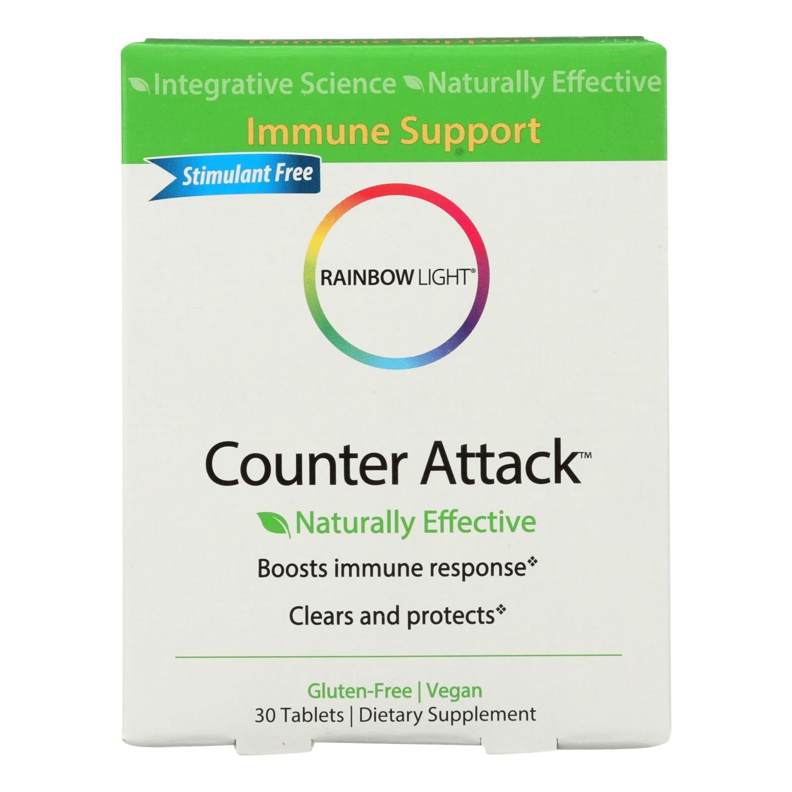 Rainbow Light Counter Attack Gluten Free Dietary Supplement Tablets, 30 Count