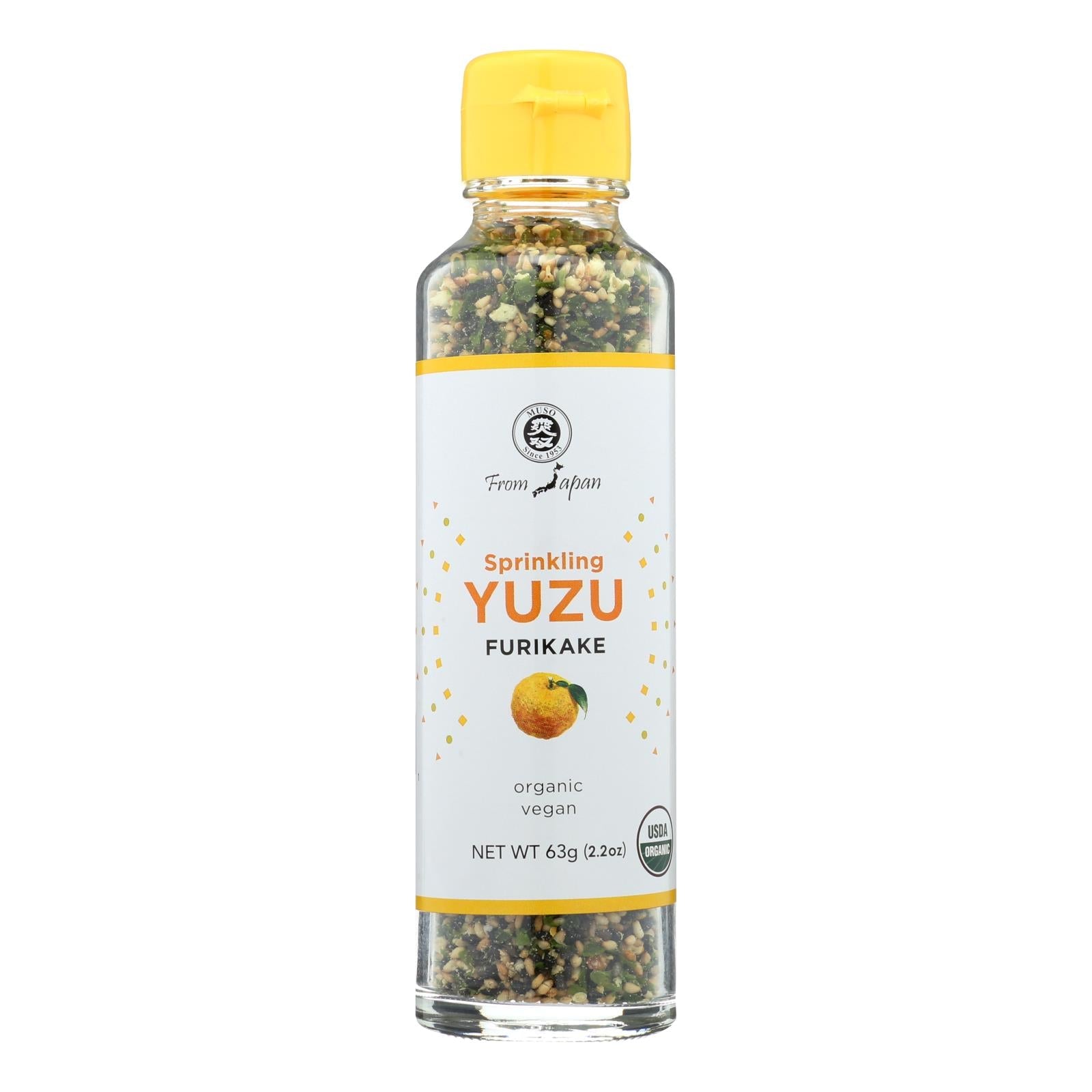 Muso From Japan Organic Yuzu Furikake Sprinkle, Case of 6, 2.2 Ounces Each