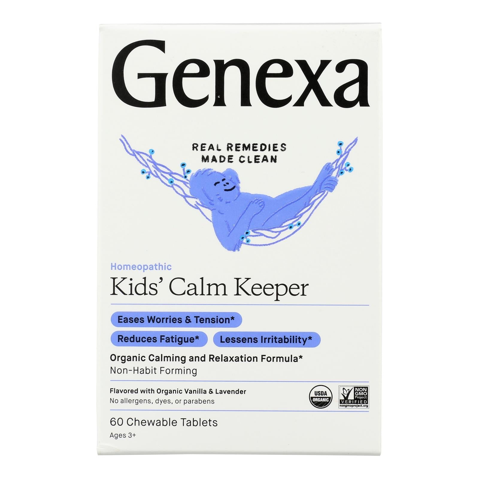 Genexa Children's Calm Keeper Stress Relief Chewable Tablets, 60 Count