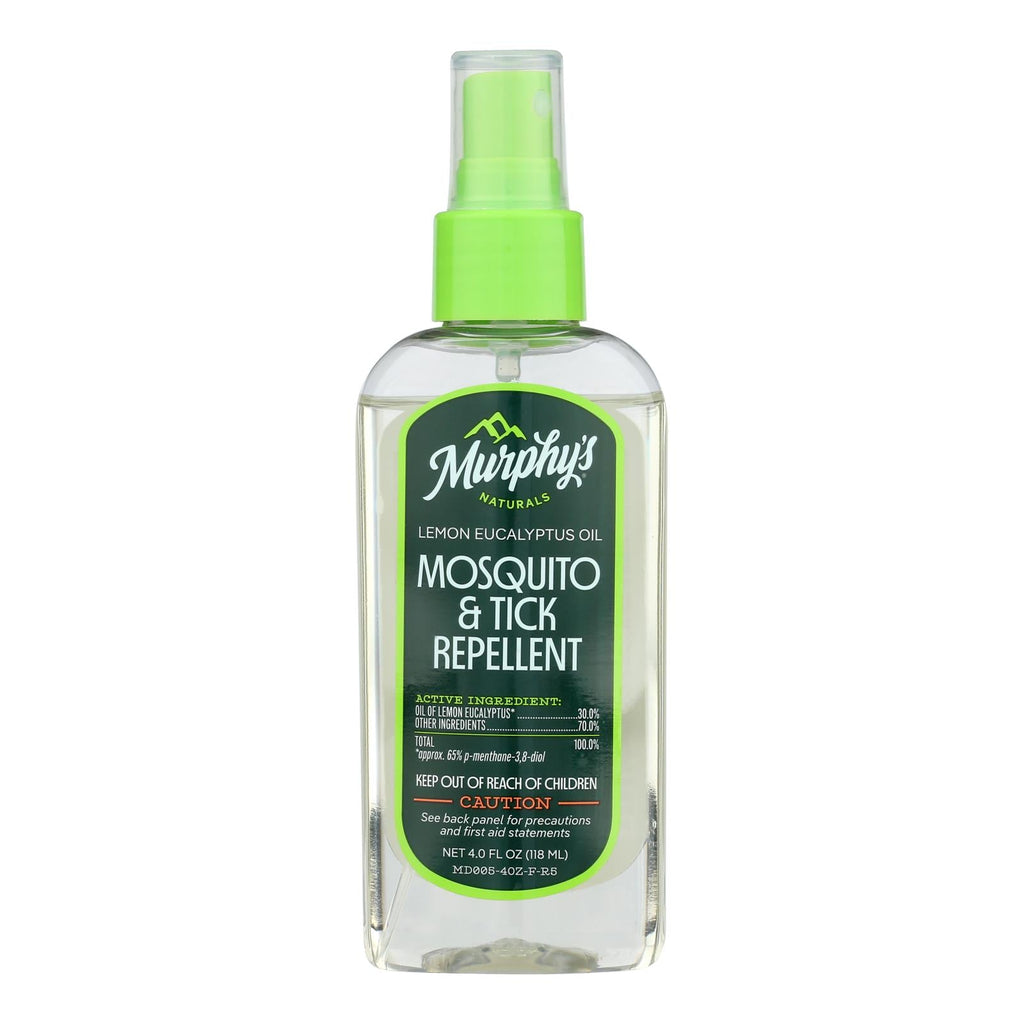 Murphy's Naturals Lemon Eucalyptus Oil Mosquito and Tick Repellent Spray, Case of 6, 4 Fluid Ounce