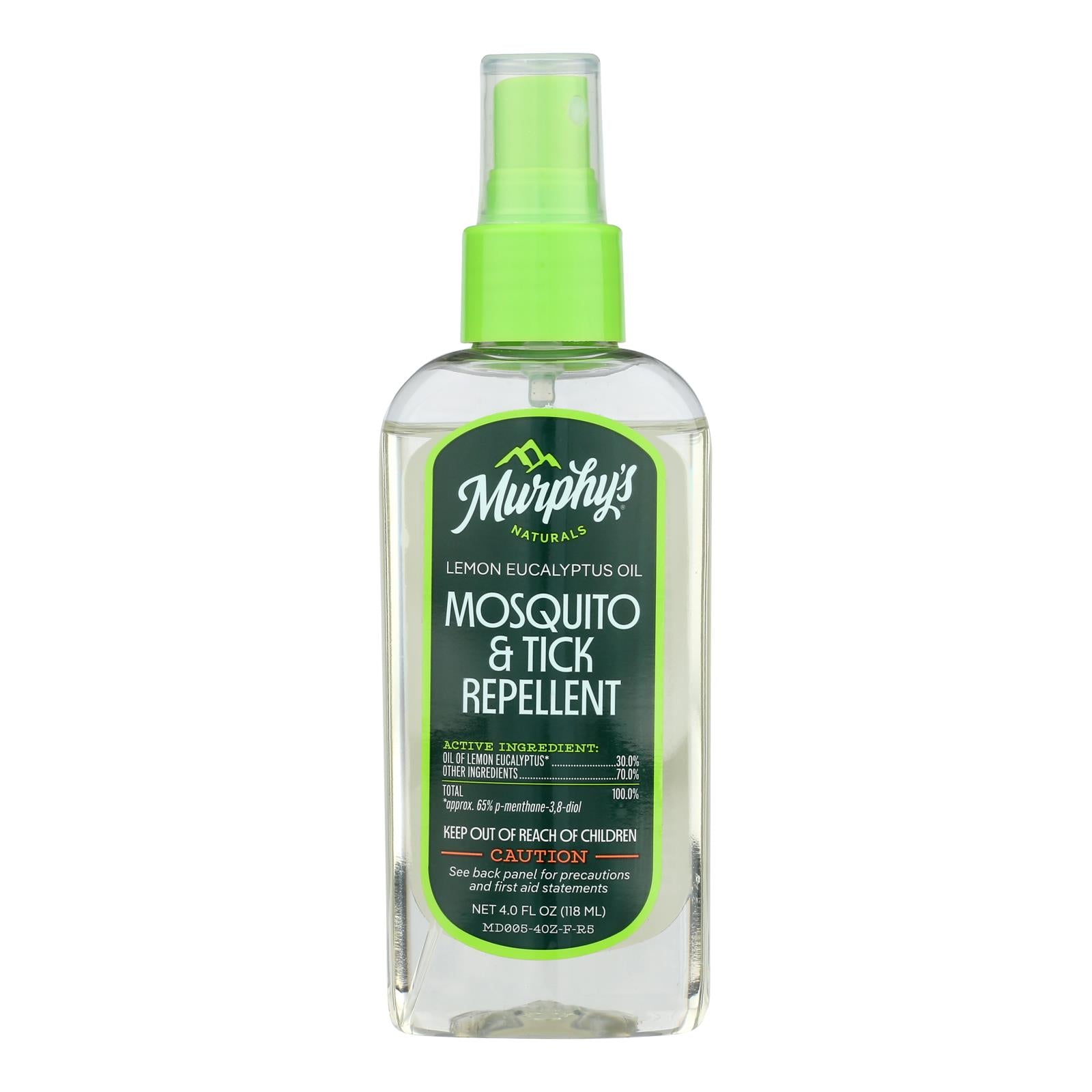 Murphy's Naturals Lemon Eucalyptus Oil Mosquito and Tick Repellent Spray, Case of 6, 4 Fluid Ounce
