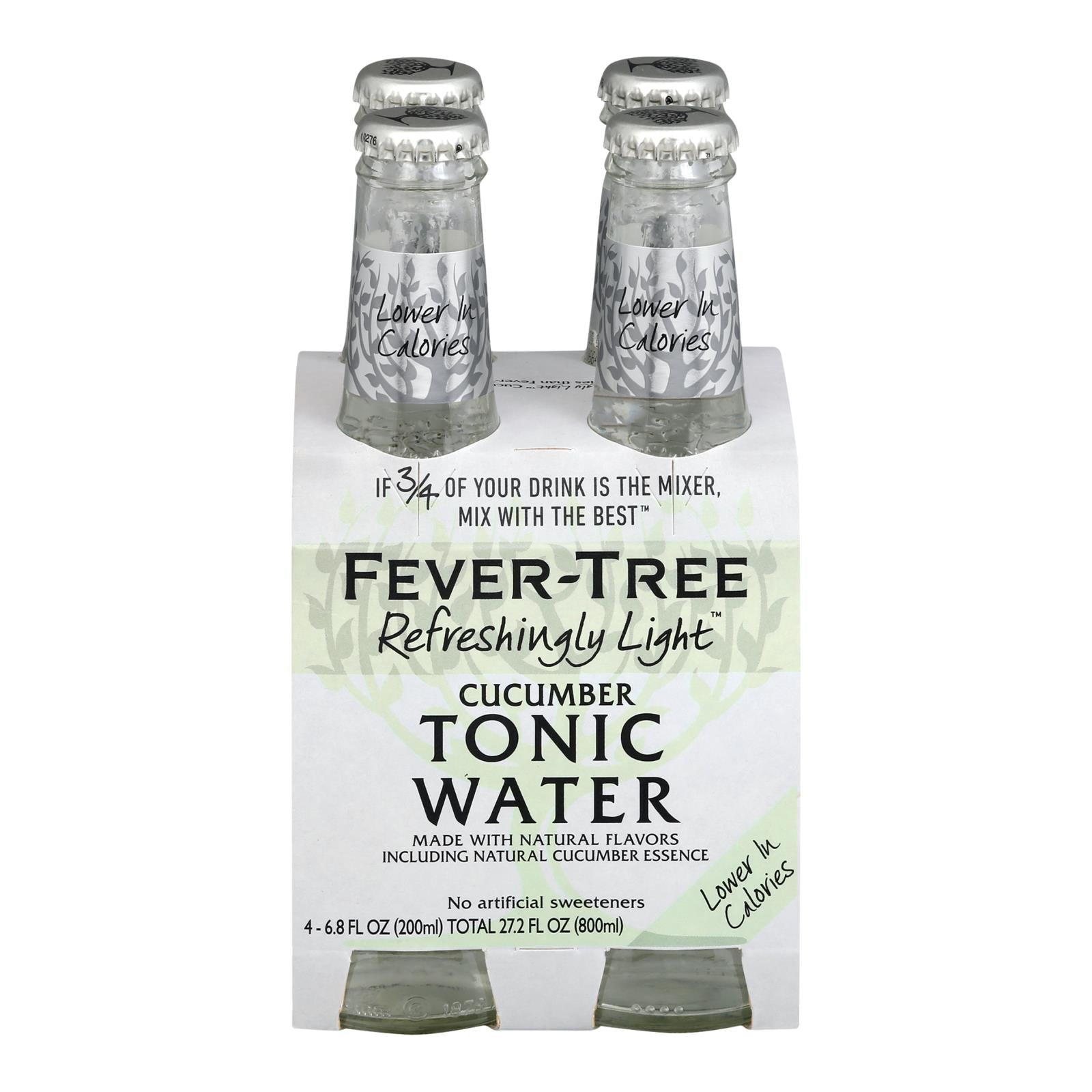 Fever-Tree Refreshingly Light Cucumber Tonic Water, Case of 6 Multipacks, 4 Count, 6.8 Fluid Ounce Bottles