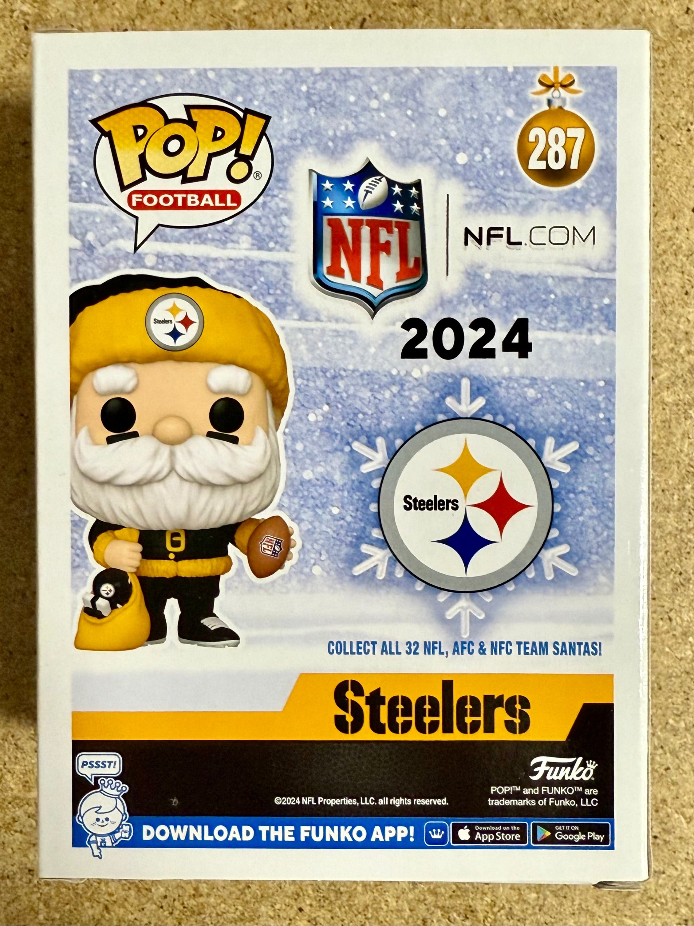 Donnie Iris Signed NFL Pittsburgh Steelers Santa Funko Pop! #287 With JSA COA