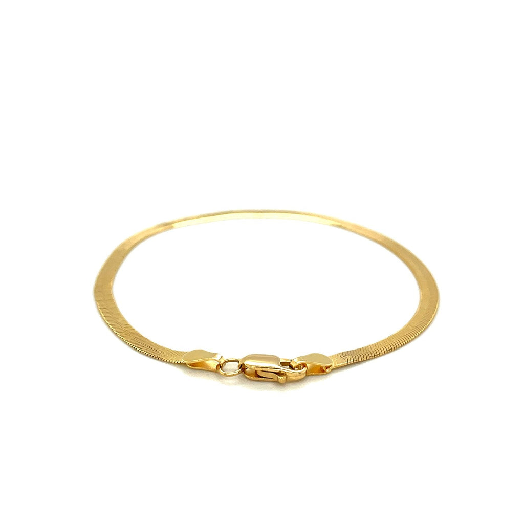 3.0mm 14k Yellow Gold Super Flex Herringbone Bracelet - PhishStones Products