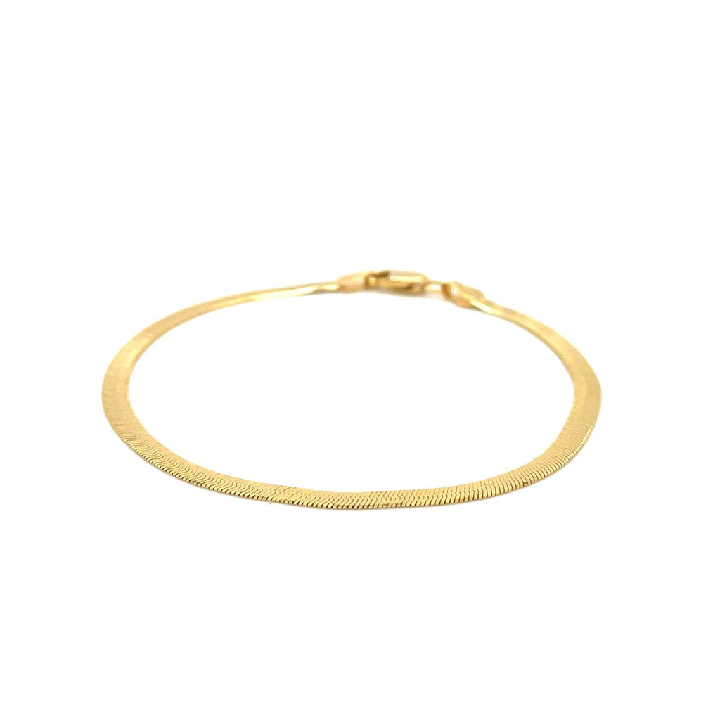 3.0mm 14k Yellow Gold Super Flex Herringbone Bracelet - PhishStones Products