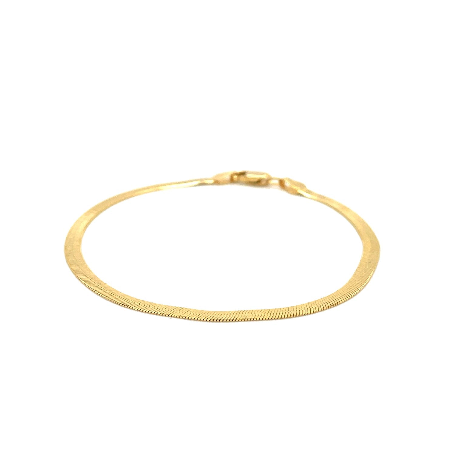 3.0mm 14k Yellow Gold Super Flex Herringbone Bracelet - PhishStones Products