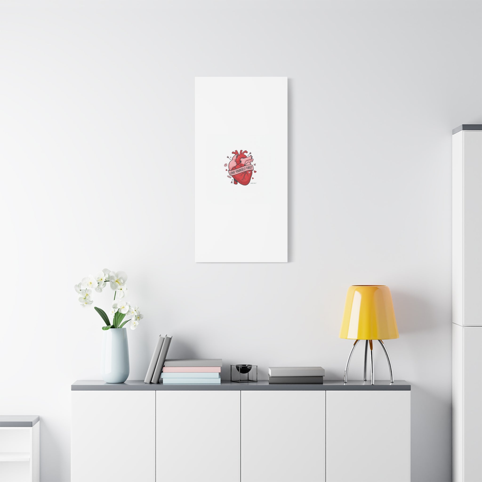 Love Yourself First Canvas, Hearts-with-a-Twist, Anti-Valentine Art