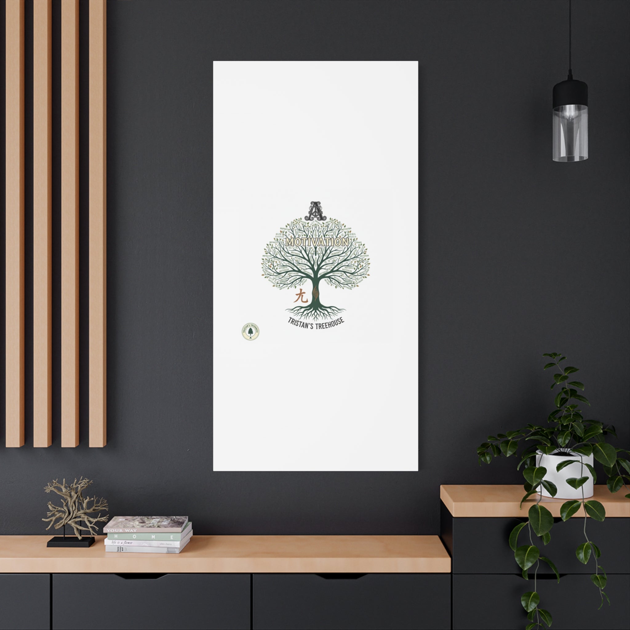 Handwritten Doodle Tree Canvas | Matte Stretched Wall Art
