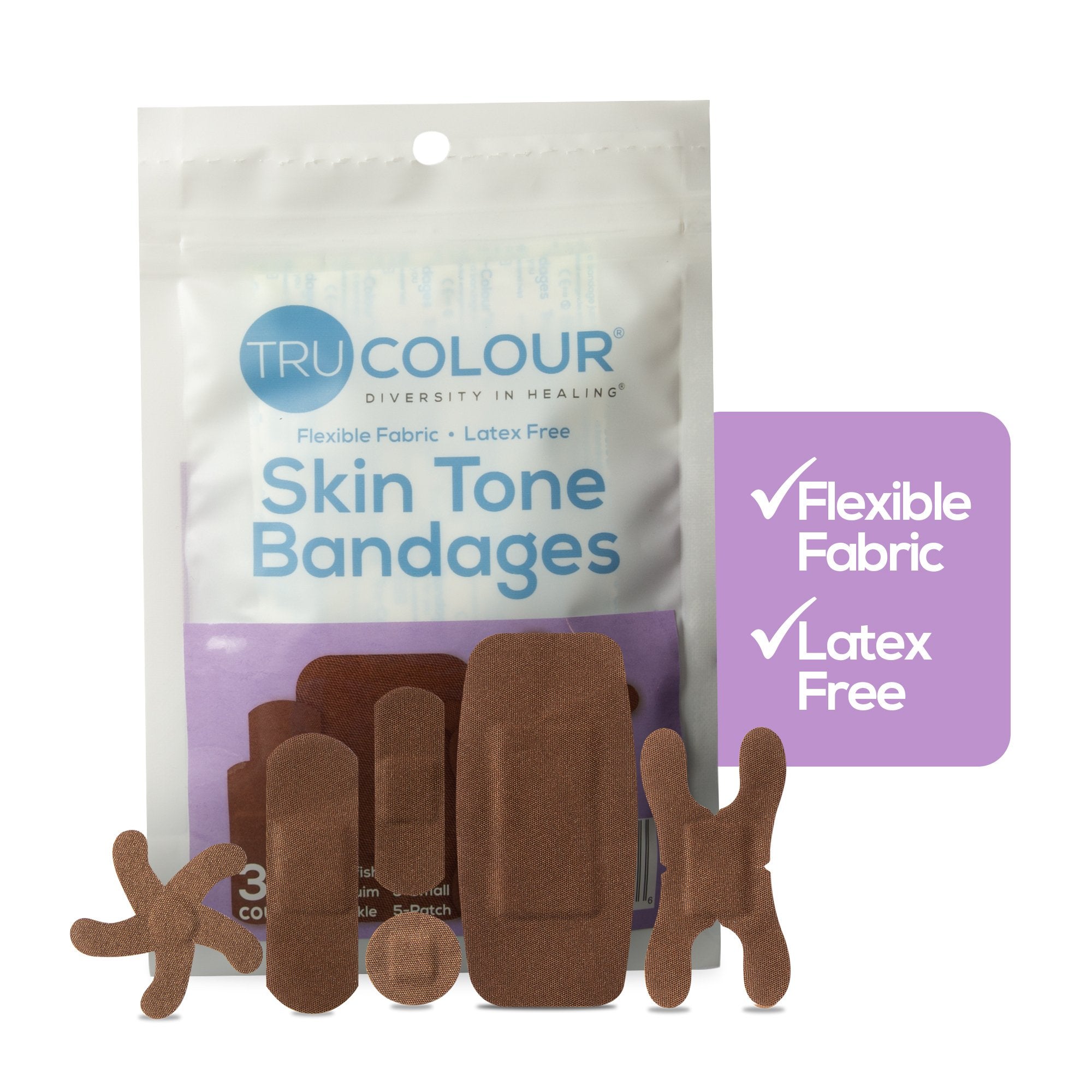 TruColour® Dark Brown Adhesive Strips, Assorted Shapes and Sizes TCB-PASD