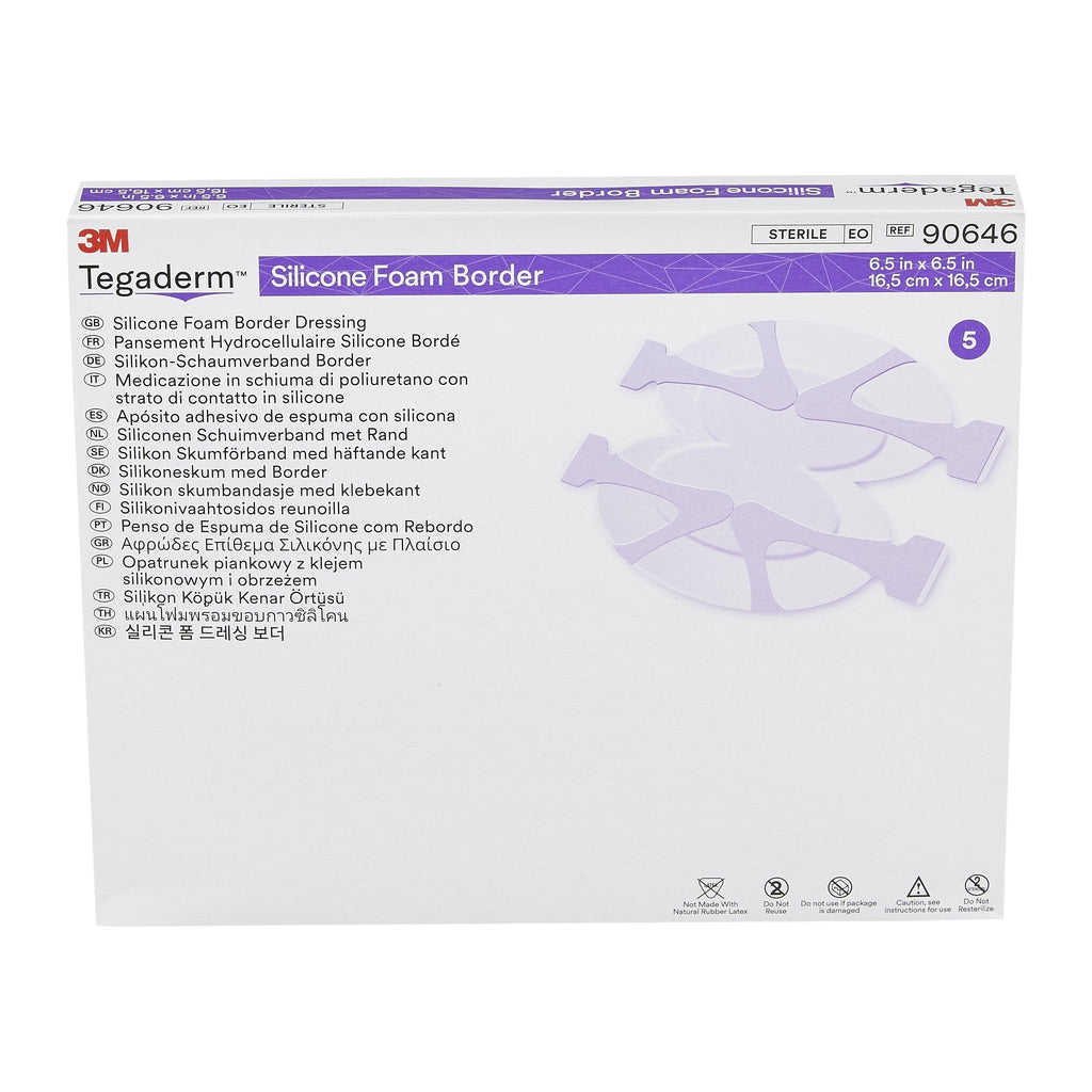 3M™ Tegaderm™ Silicone Foam Dressing, 6-1/2 x 6-1/2 Inch Heel / Contour 90646