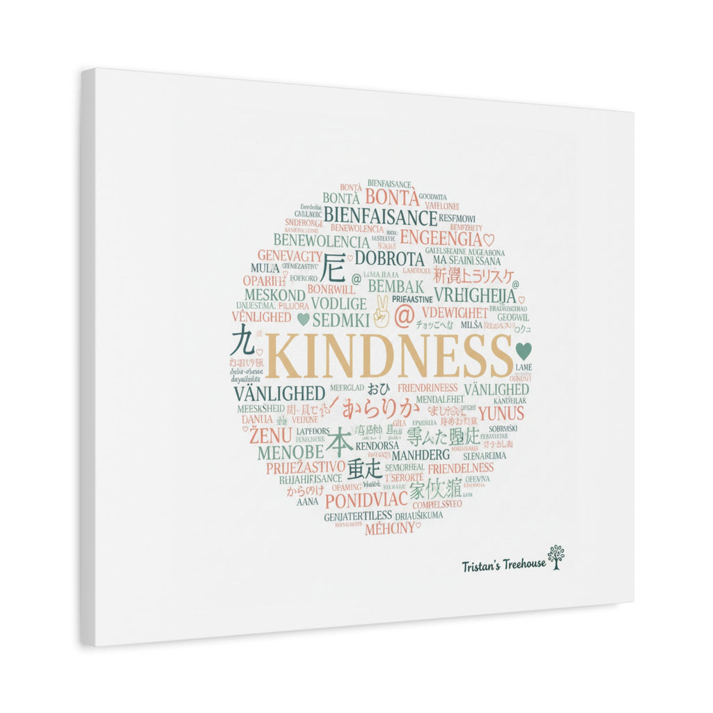 Kindness Word Cloud Canvas | Fresh Start Minimalist Wall Art