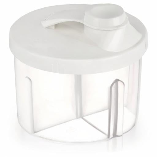 Accmor Baby Formula Dispenser On The Go, Non-Spill Rotating Four-Compartment Formula Container to Go, Milk Powder Kids Snack Container for Infant Toddler Travel Outdoor, White