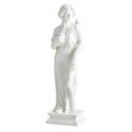 31.5 Inch Outdoor Greek Goddess Statue with Antique Finish and Column Base