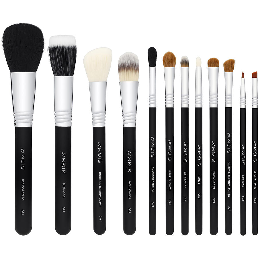 Sigma Beauty Essential Kit Professional Brush Collection - # Black  --12pcs By Sigma Beauty