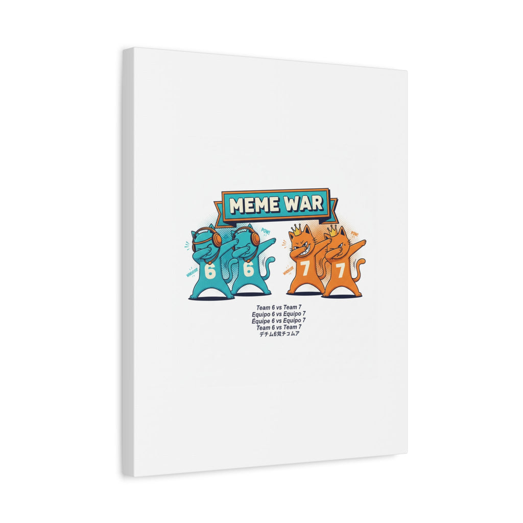 Meme War: Six vs. Seven Canvas Wall Art