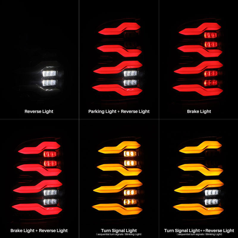 AlphaRex 09-18 Dodge Ram Luxx-Series LED Tail Lights Black w/ Activation Light & Sequential Signal 640004 *Discontinued