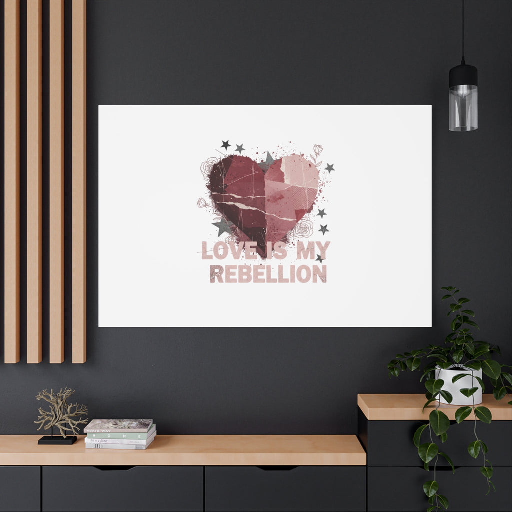 Love Is My Rebellion Canvas | Soft Grunge Hearts, Distressed Valentine Collage