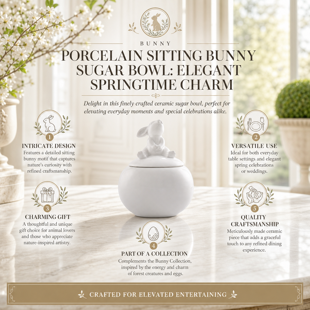 Porcelain Sitting Bunny Sugar Bowl