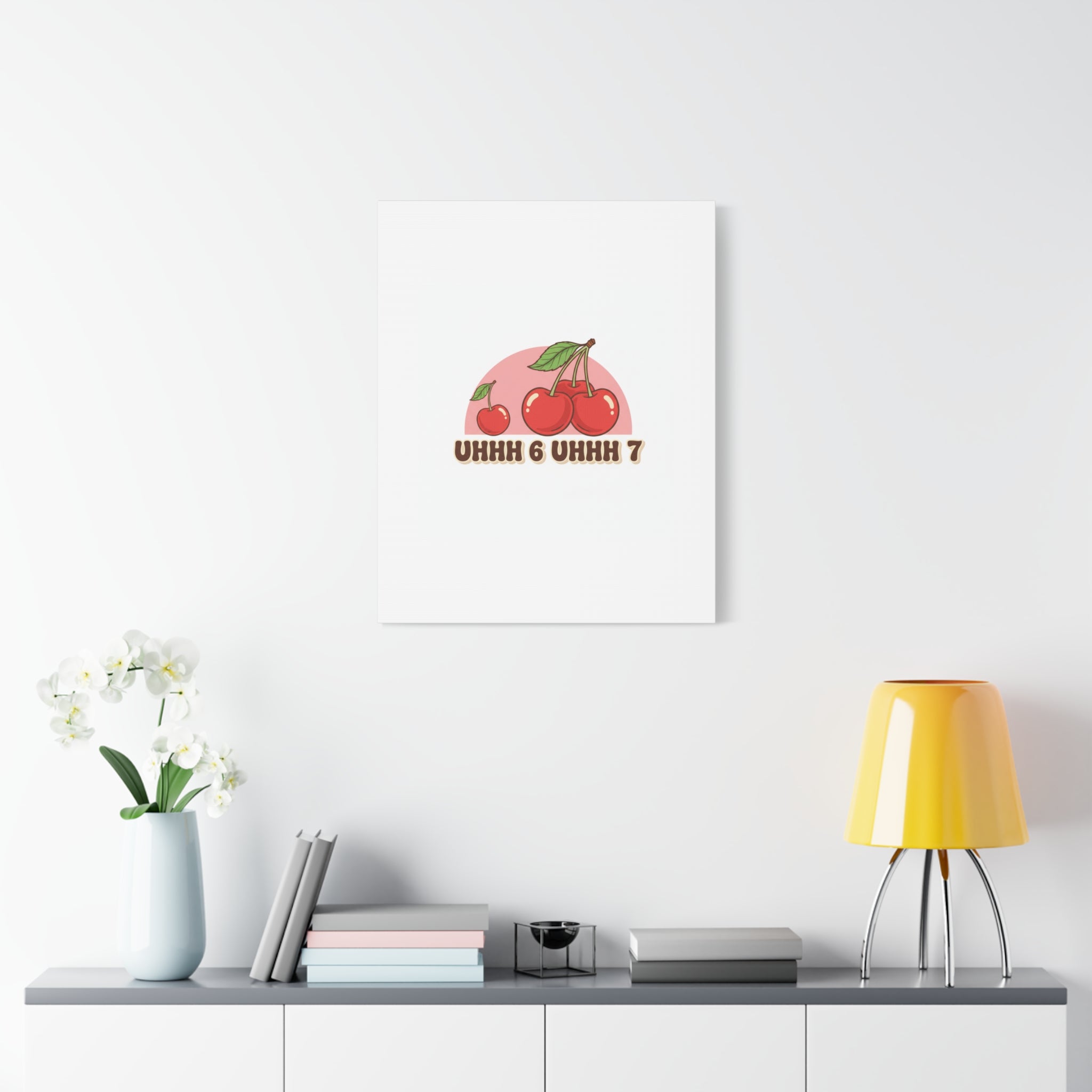 Six Severn Cherry Retro Graphic Canvas | kawaii fruit print, vintage cherry design