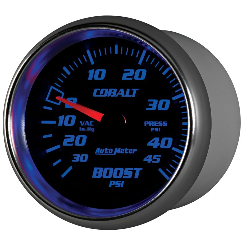 AutoMeter Gauge Vac/Boost 2-5/8in. 30Inhg-45PSI Mechanical Cobalt 7908