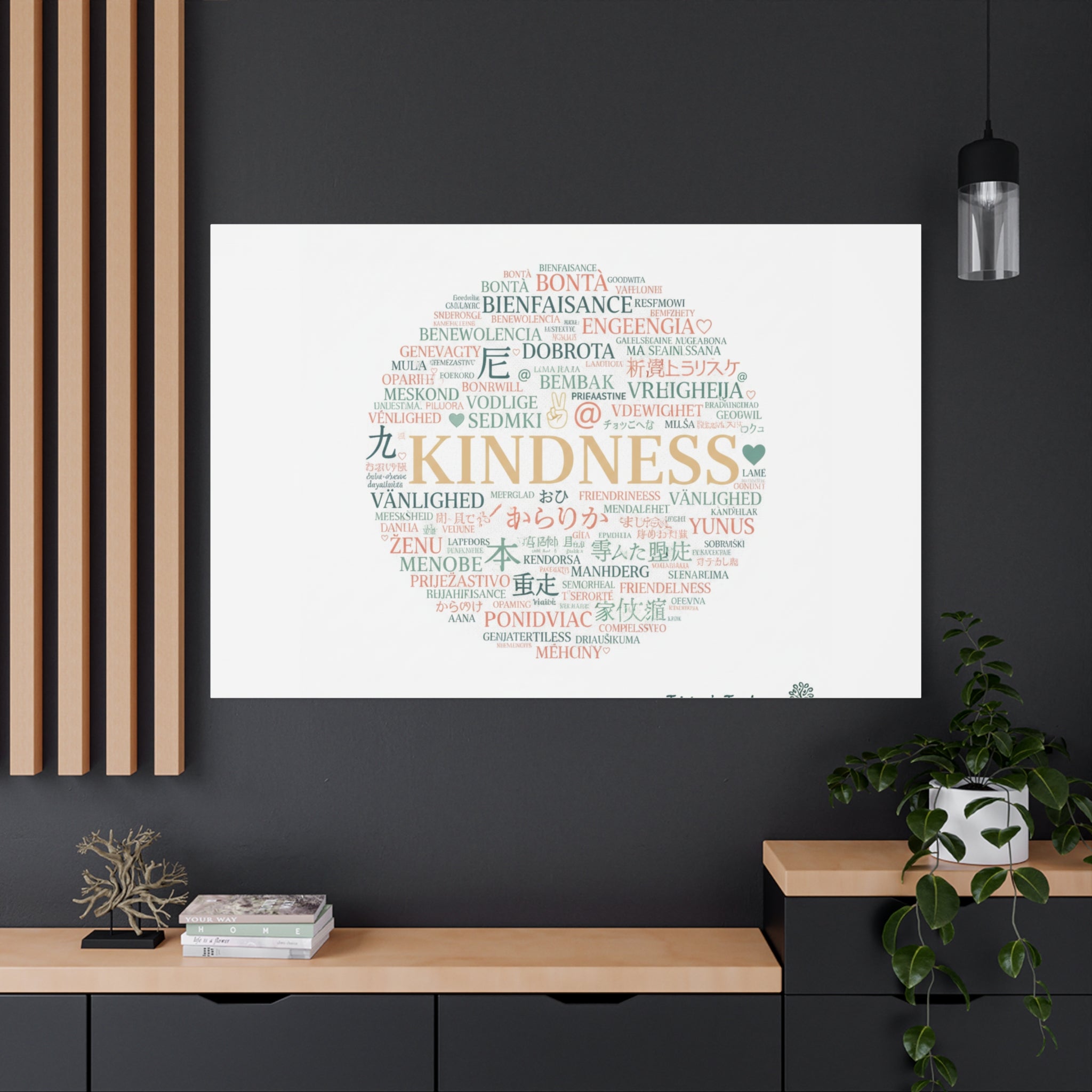 Kindness Word Cloud Canvas | Fresh Start Minimalist Wall Art