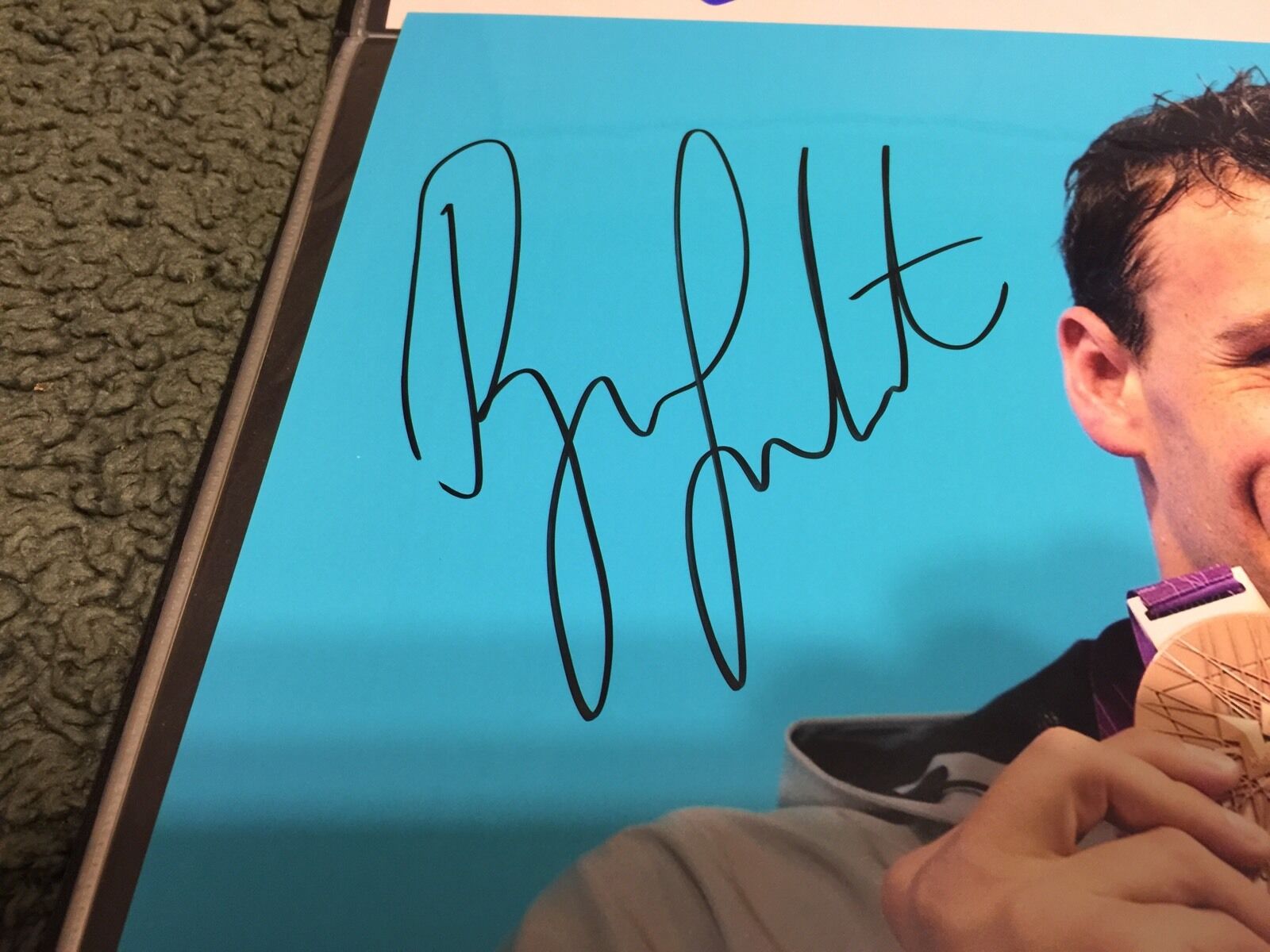 Ryan Lochte Autographed 11x14 Swimming 2012 Olympic Gold Medal Photo Signed