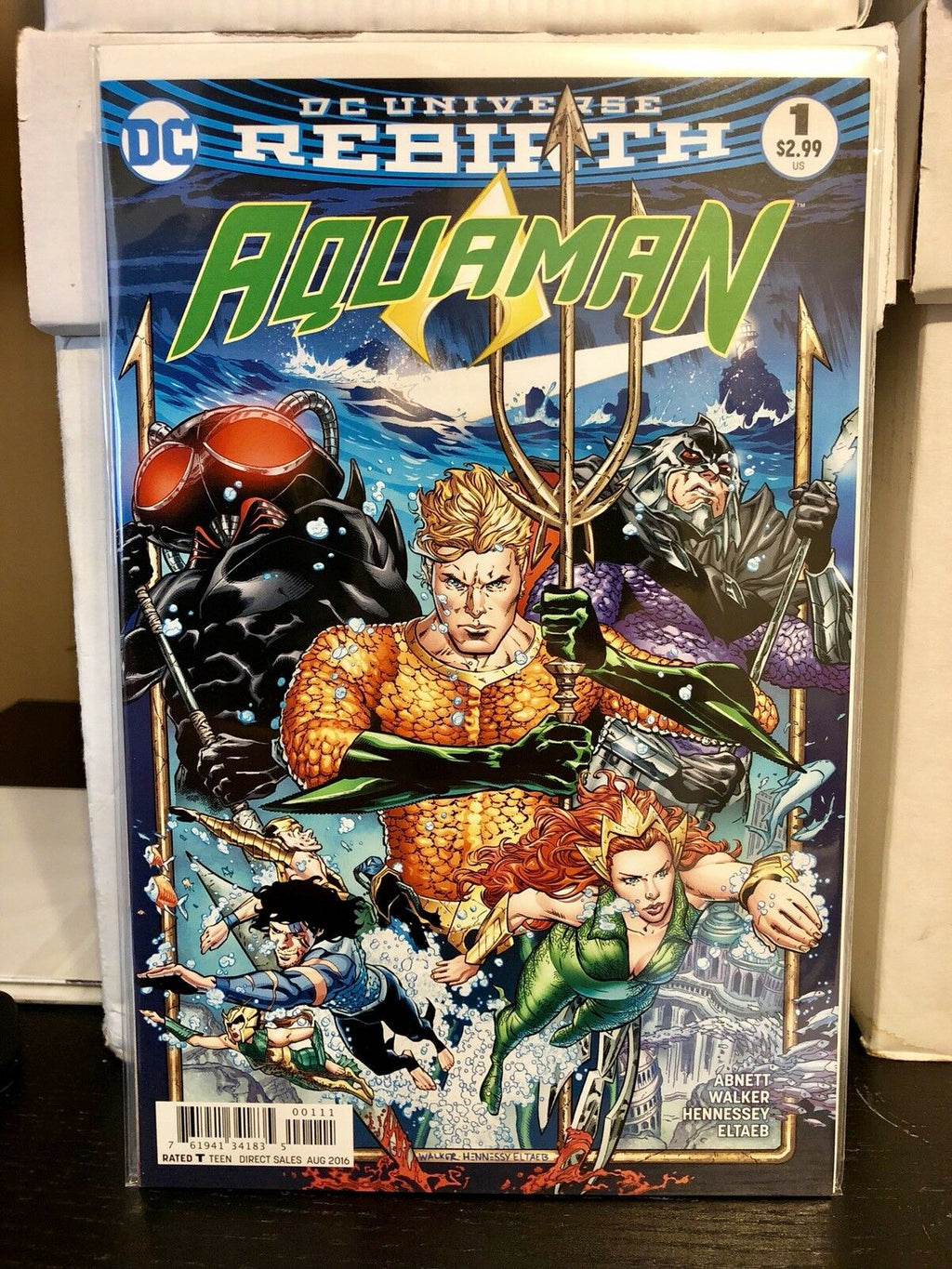 Aquaman #1 Andrew Hennessy Cover DC Rebirth Comic Book First Print NM