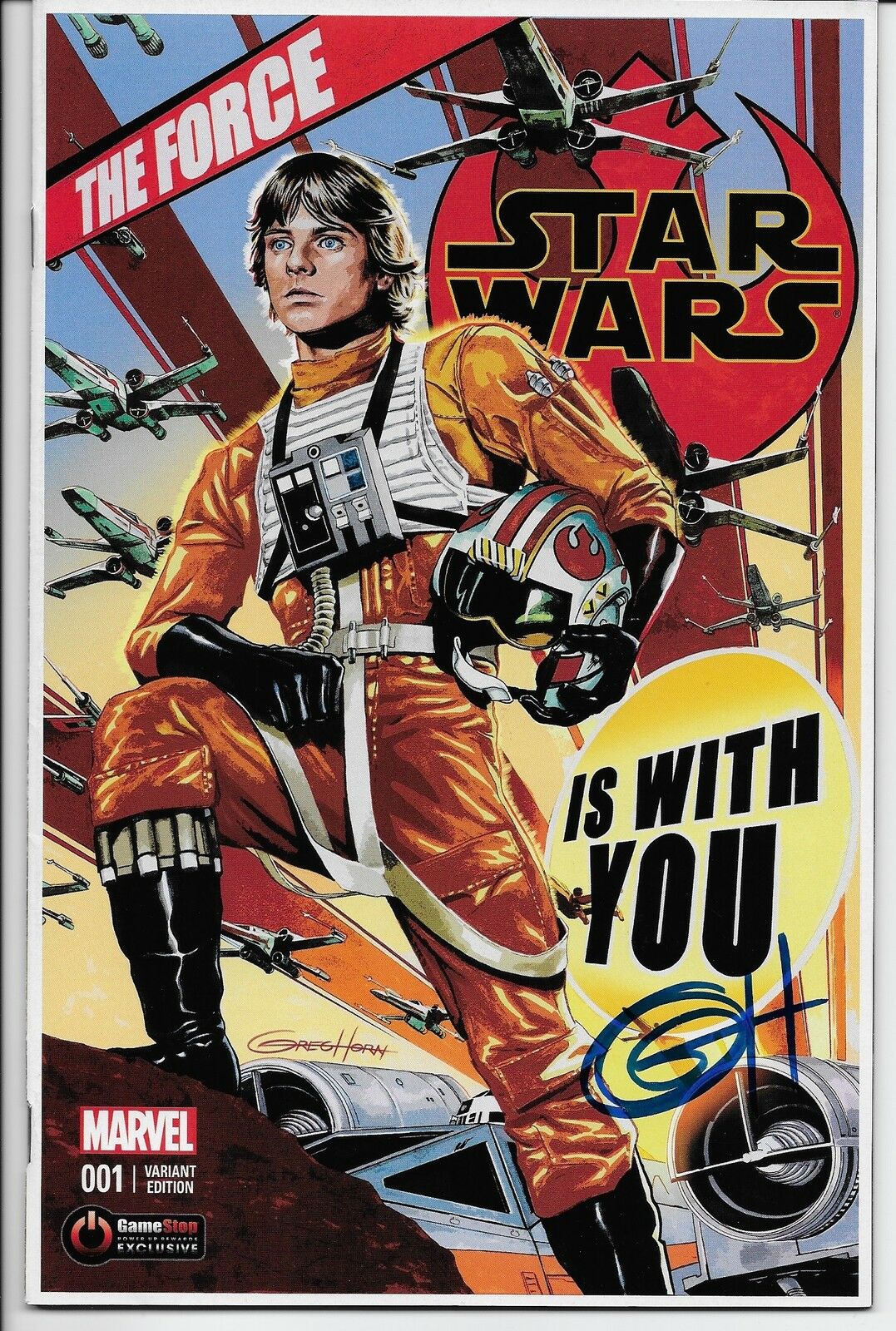 Star Wars #1 Gamestop Exclusive Greg Horn Variant Signed Marvel Comics