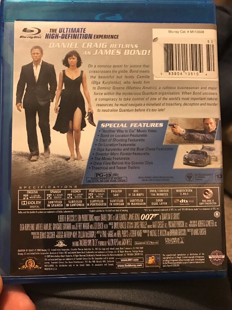 Quantum of Solace (Blu-ray Only 2012 James Bond 007